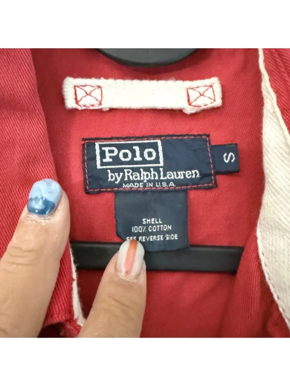 VTG Polo Ralph Lauren Red RL-92 USA Full Zip Collared Cotton Jacket Mens Small